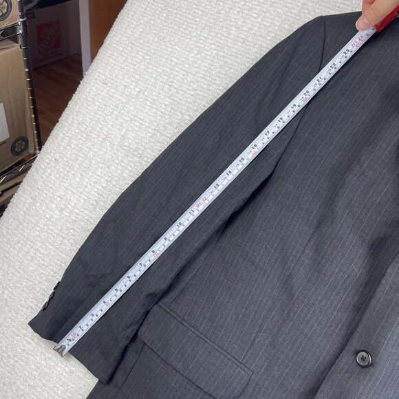 VTG Canada made Calvin Klein 44S Blazer Men Wool Dark Grey Lined Suit Jacket - Picture 10 of 16